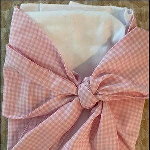 NWT. TBBC Pink Gingham Swaddle.